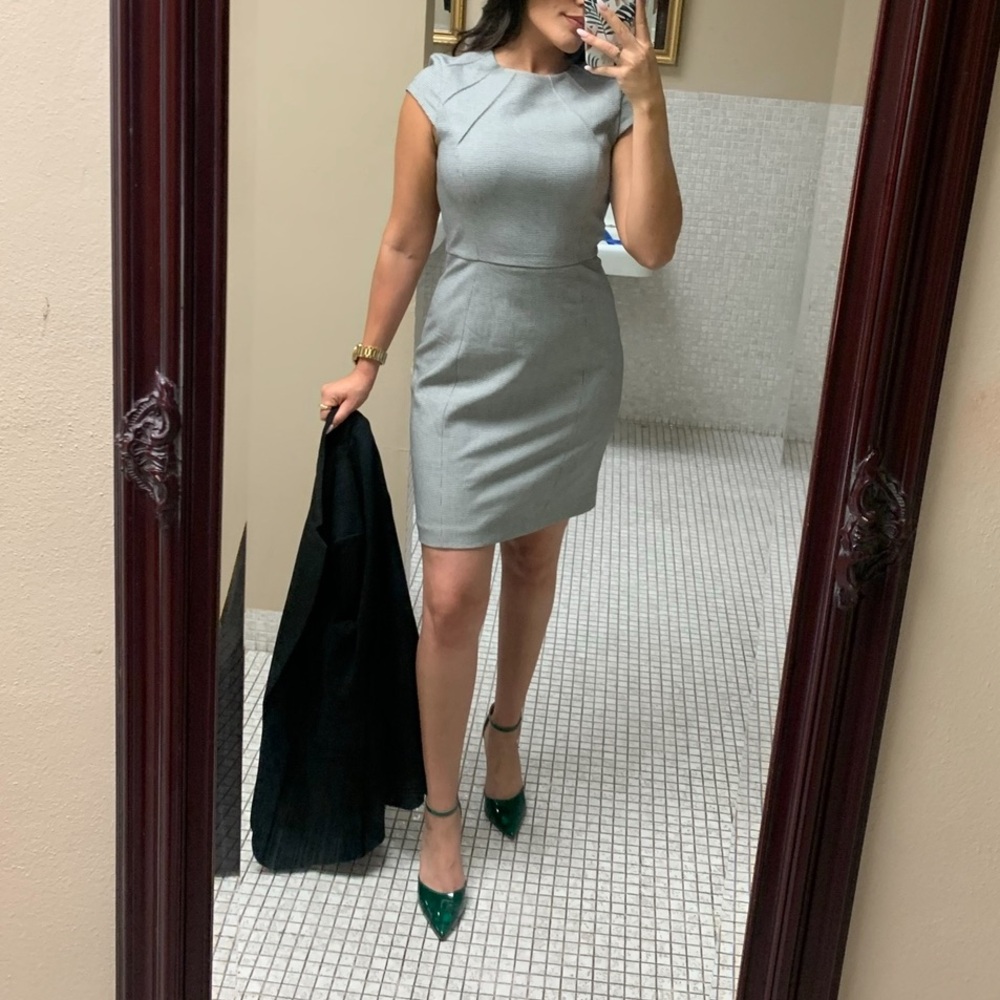 Gray Cap Sleeve Dress